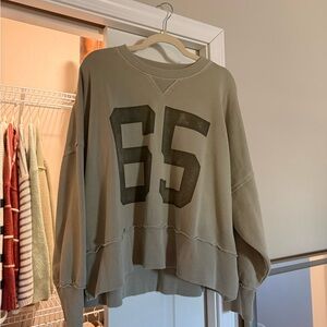 American Eagle Outfitters Olive Sweatshirt with Bold Print